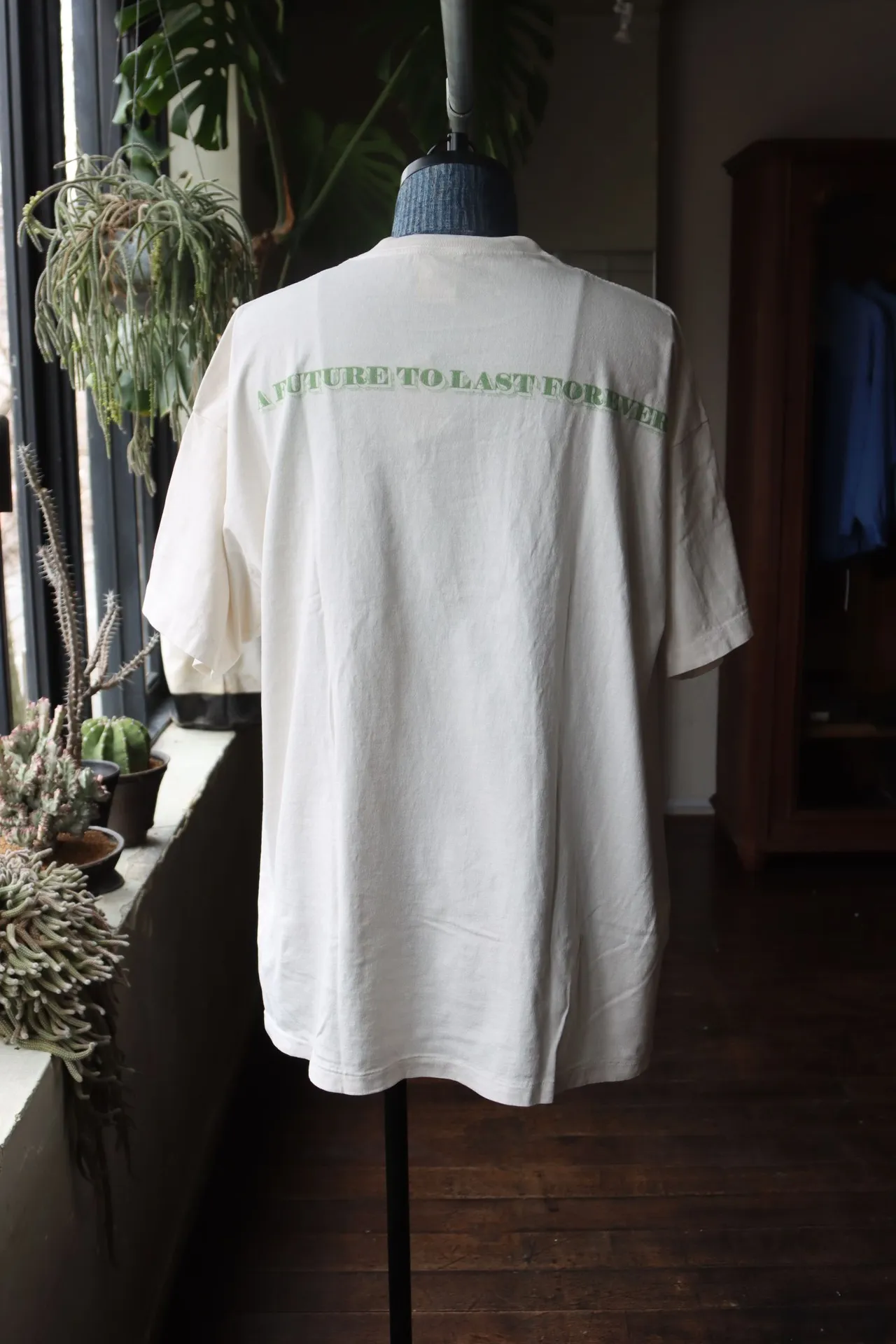 SAINT Mxxxxxx MONEY TEE/WHT dollar necklace, retro short-sleeved, off-white S-XL, ready-to-wear, washed and distressed, authentic level printing, correct accessories/with little angel logo